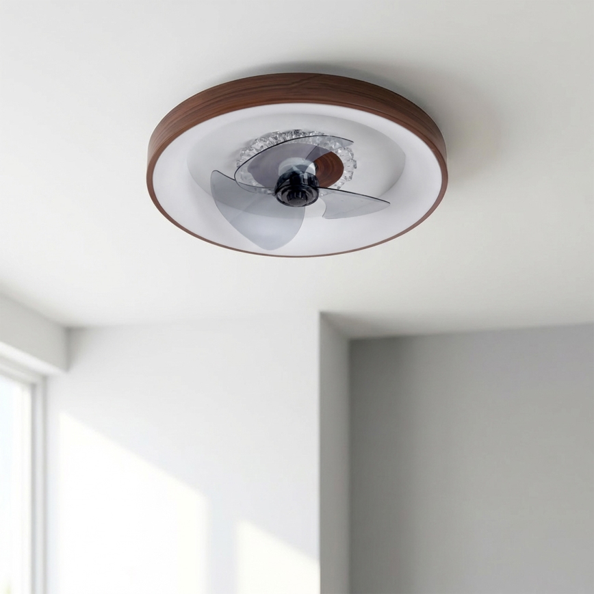 Brilagi - Ventilateur de plafond LED dimmable LED/34W/230V 3000-6500K Ø 46 cm marron + télécommande