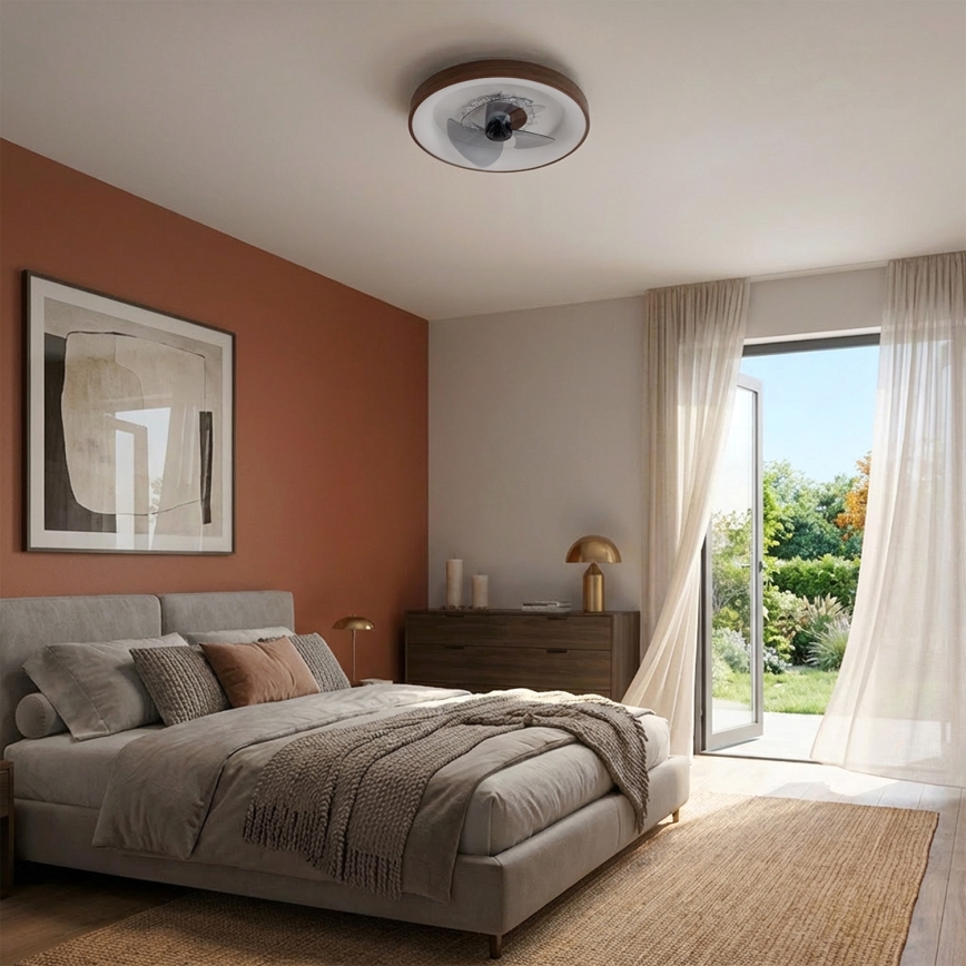 Brilagi - Ventilateur de plafond LED dimmable LED/34W/230V 3000-6500K Ø 46 cm marron + télécommande