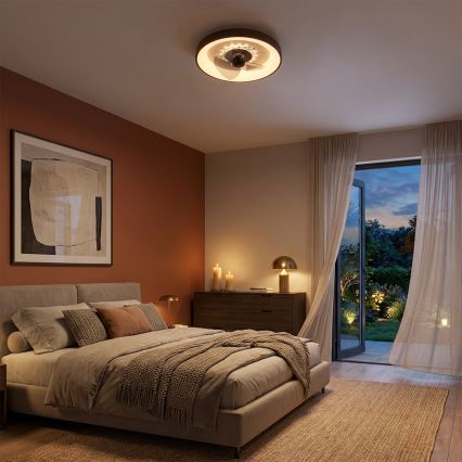 Brilagi - Ventilateur de plafond LED dimmable LED/34W/230V 3000-6500K Ø 46 cm marron + télécommande