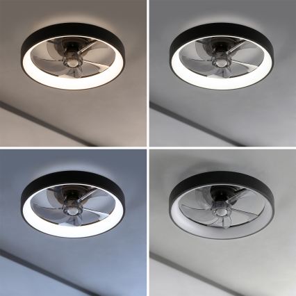 Brilagi - ventilateur de plafond LED dimmable LED/34W/230V 3000-6500K diam. 50 cm noir + télécommande