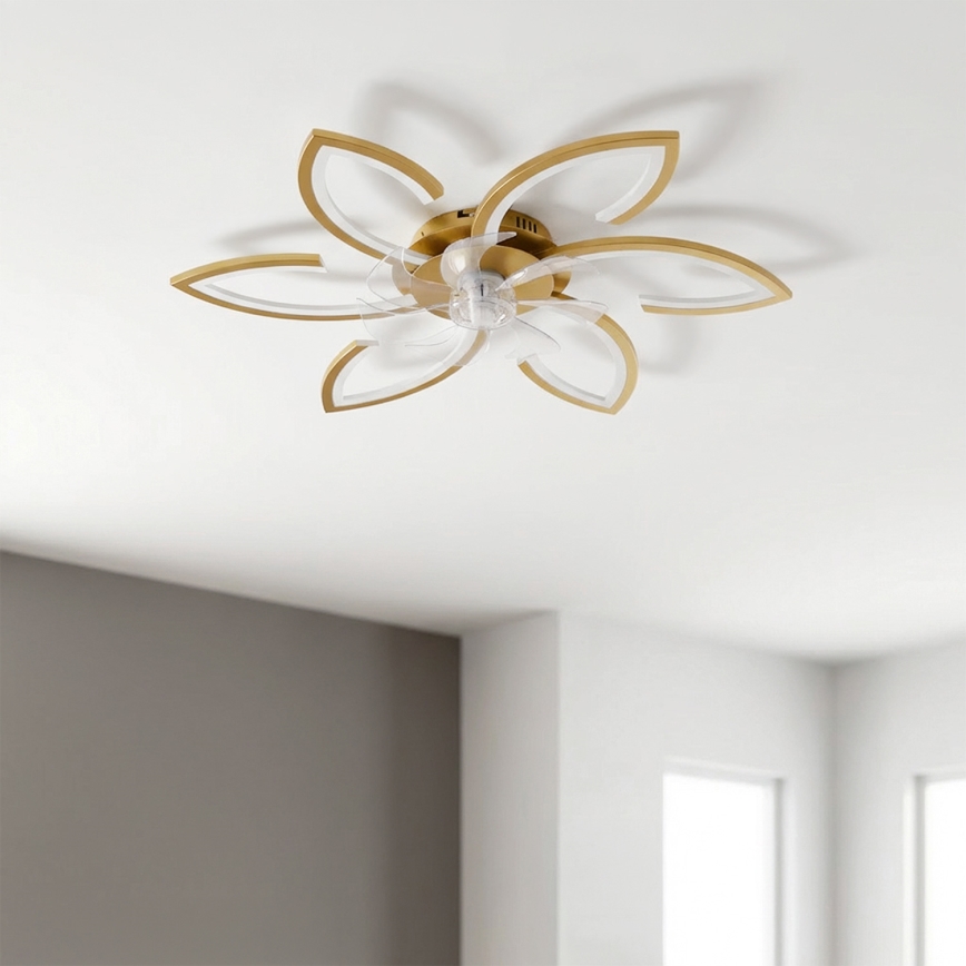 Brilagi - Ventilateur de plafond LED dimmable LED/34W/230V 3000-6500K Ø 78 cm doré + télécommande
