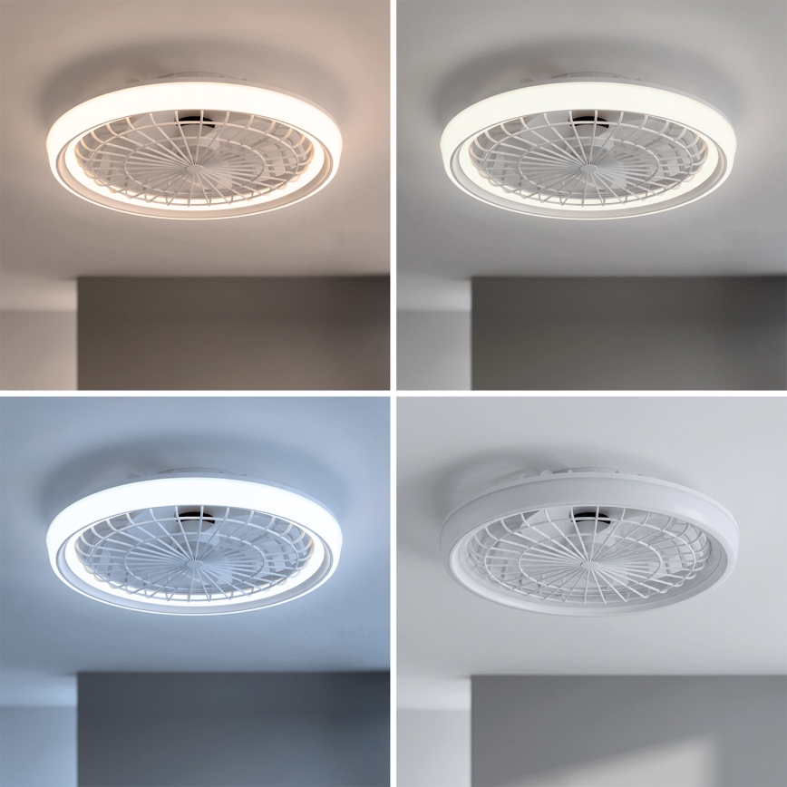 Brilagi - Ventilateur de plafond à LED à intensité variable 40W/230V Ø 48 cm blanc + télécommande