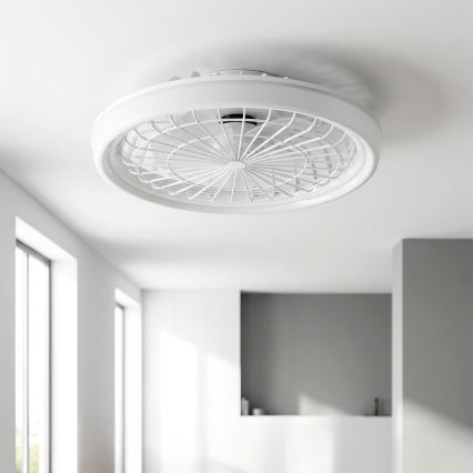 Brilagi - Ventilateur de plafond à LED à intensité variable 40W/230V Ø 48 cm blanc + télécommande