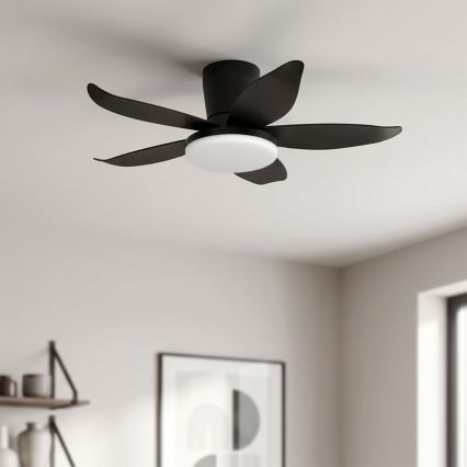 Brilagi - Ventilateur de plafond dimmable LED/32W/230V Ø 95 cm noir + télécommande