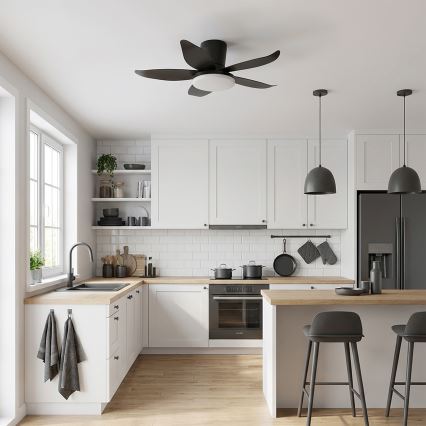 Brilagi - Ventilateur de plafond dimmable LED/32W/230V Ø 95 cm noir + télécommande