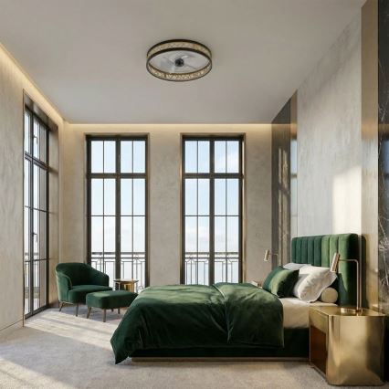 Brilagi - Ventilateur de plafond LED à intensité variable LED/34W/230V 3000-6500K Ø 50 cm noir/doré + télécommande