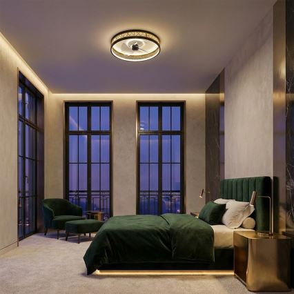 Brilagi - Ventilateur de plafond LED à intensité variable LED/34W/230V 3000-6500K Ø 50 cm noir/doré + télécommande