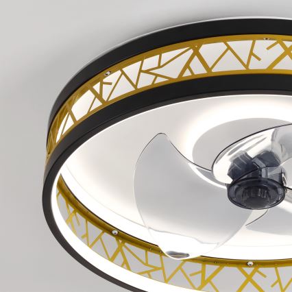 Brilagi - Ventilateur de plafond LED à intensité variable LED/34W/230V 3000-6500K Ø 50 cm noir/doré + télécommande