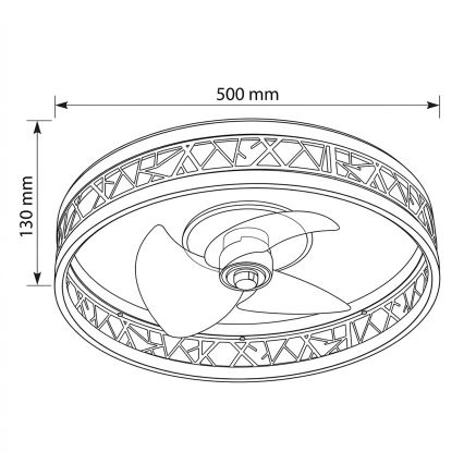Brilagi - Ventilateur de plafond LED à intensité variable LED/34W/230V 3000-6500K Ø 50 cm noir/doré + télécommande