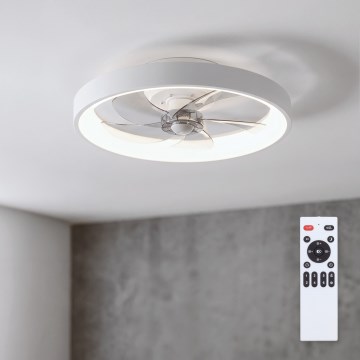 Brilagi - Ventilateur de plafond LED dimmable LED/34W/230V Ø 50 cm blanc + télécommande