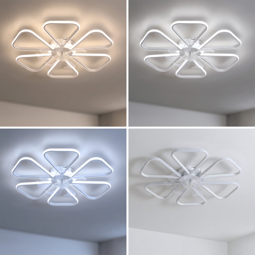 Brilagi - Ventilateur de plafond LED dimmable LED/38W/230V Ø 76 cm blanc + télécommande