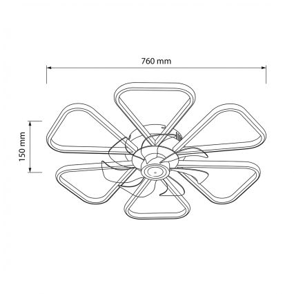 Brilagi - Ventilateur de plafond LED dimmable LED/38W/230V Ø 76 cm blanc + télécommande