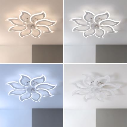 Brilagi - Ventilateur de plafond LED à intensité réglable LED/44W/230V 3000-6500K Ø 90 cm blanc + télécommande