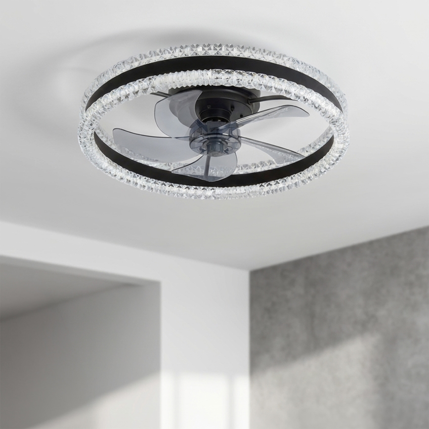 Brilagi - Ventilateur de plafond LED dimmable LED/62W/230V Ø 50 cm noir + télécommande