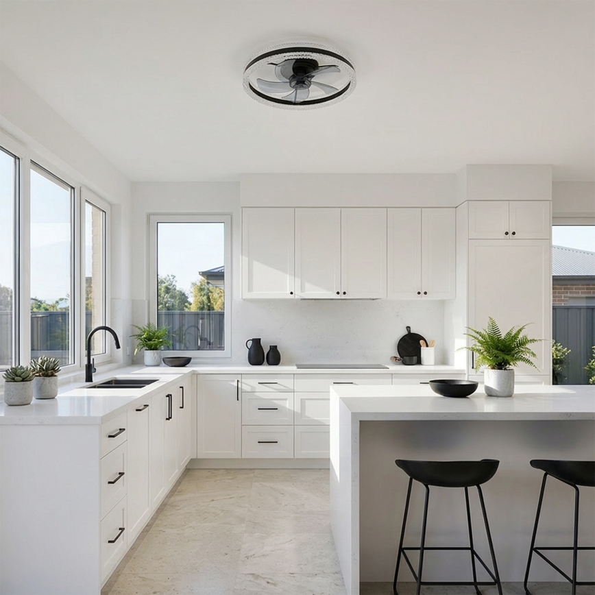 Brilagi - Ventilateur de plafond LED dimmable LED/62W/230V Ø 50 cm noir + télécommande