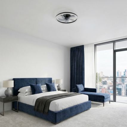 Brilagi - Ventilateur de plafond LED dimmable LED/62W/230V Ø 50 cm noir + télécommande