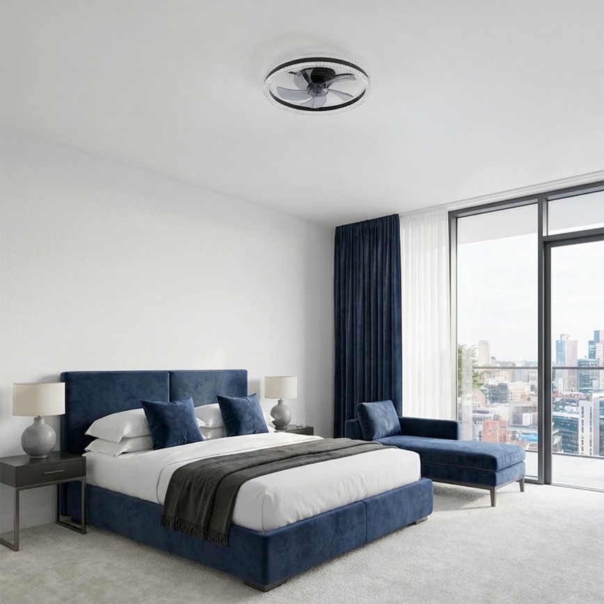 Brilagi - Ventilateur de plafond LED dimmable LED/62W/230V Ø 50 cm noir + télécommande