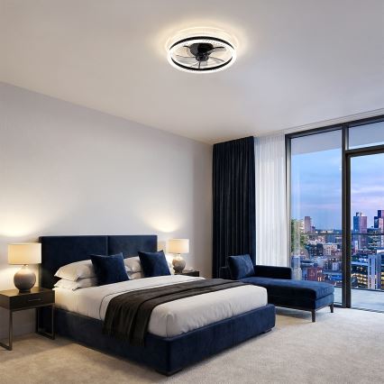 Brilagi - Ventilateur de plafond LED dimmable LED/62W/230V Ø 50 cm noir + télécommande