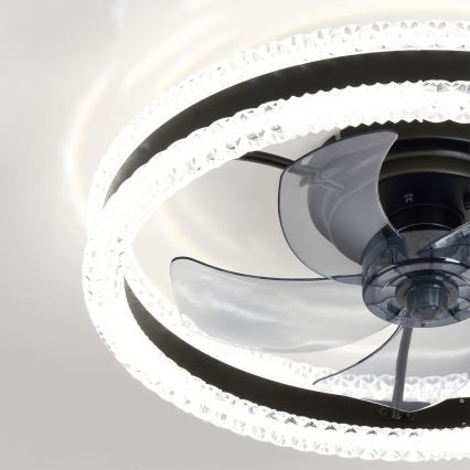 Brilagi - Ventilateur de plafond LED dimmable LED/62W/230V Ø 50 cm noir + télécommande