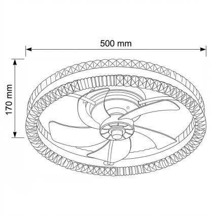 Brilagi - Ventilateur de plafond LED dimmable LED/62W/230V Ø 50 cm noir + télécommande
