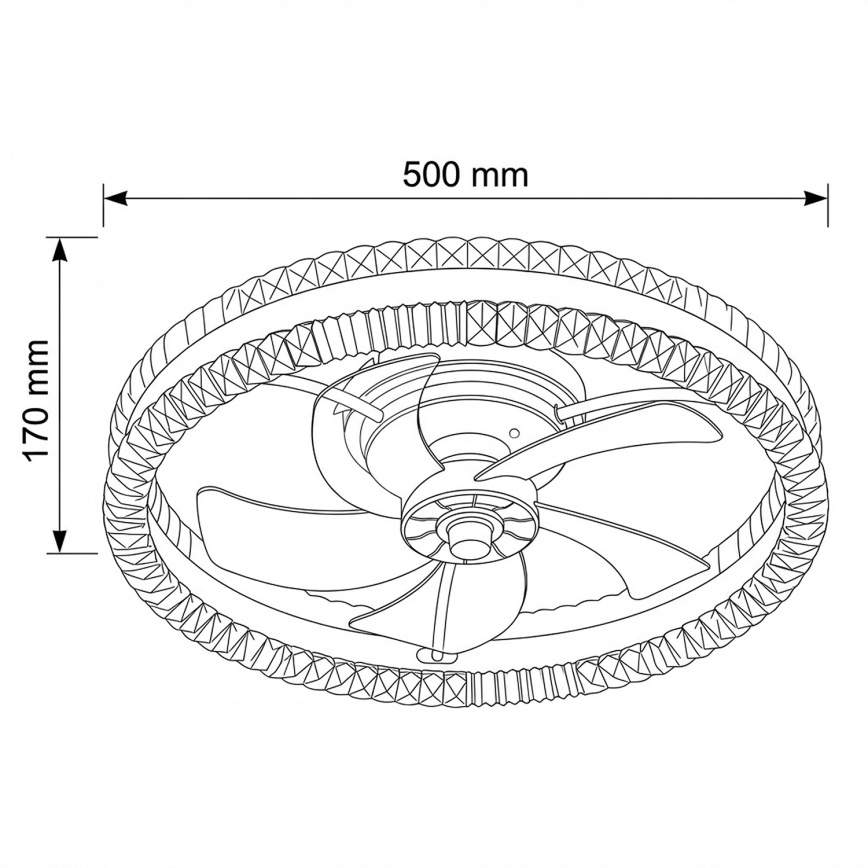 Brilagi - Ventilateur de plafond LED dimmable LED/62W/230V Ø 50 cm noir + télécommande