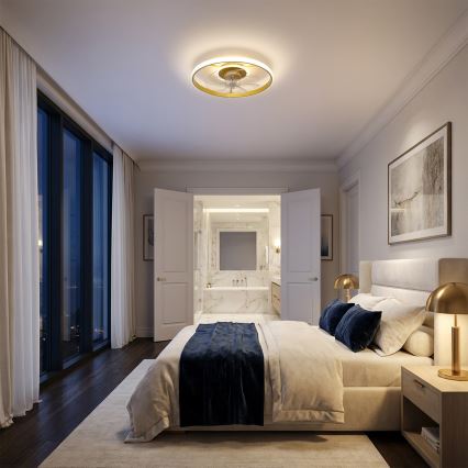 Brilagi - Ventilateur de plafond LED dimmable LED/66W/230V 3000-6500K Ø 55 cm blanc/doré + télécommande