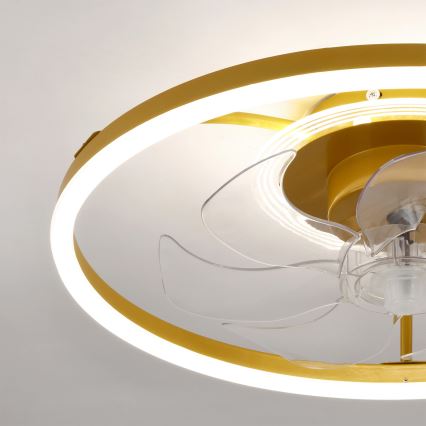 Brilagi - ventilateur de plafond LED dimmable LED/66W/230V 3000-6500K diam. 55 cm blanc/doré + télécommande