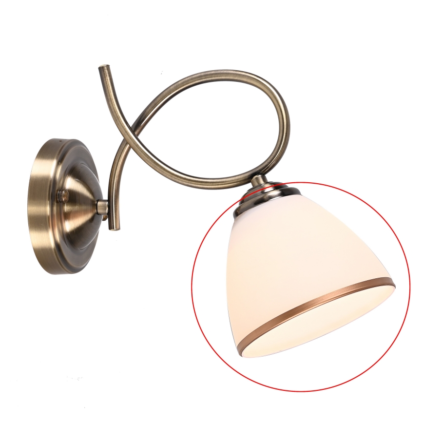 Brilagi - Vervangend glas voor wandlamp en kroonluchter FRED E27 Ø 13,5 cm crème/brons
