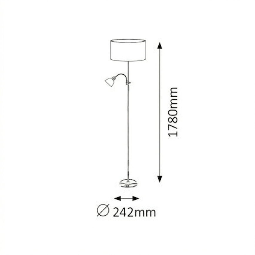 Brilagi - Vloerlamp CERIA 1xE27/100W/230V + 1xE14/25W goud/zwart