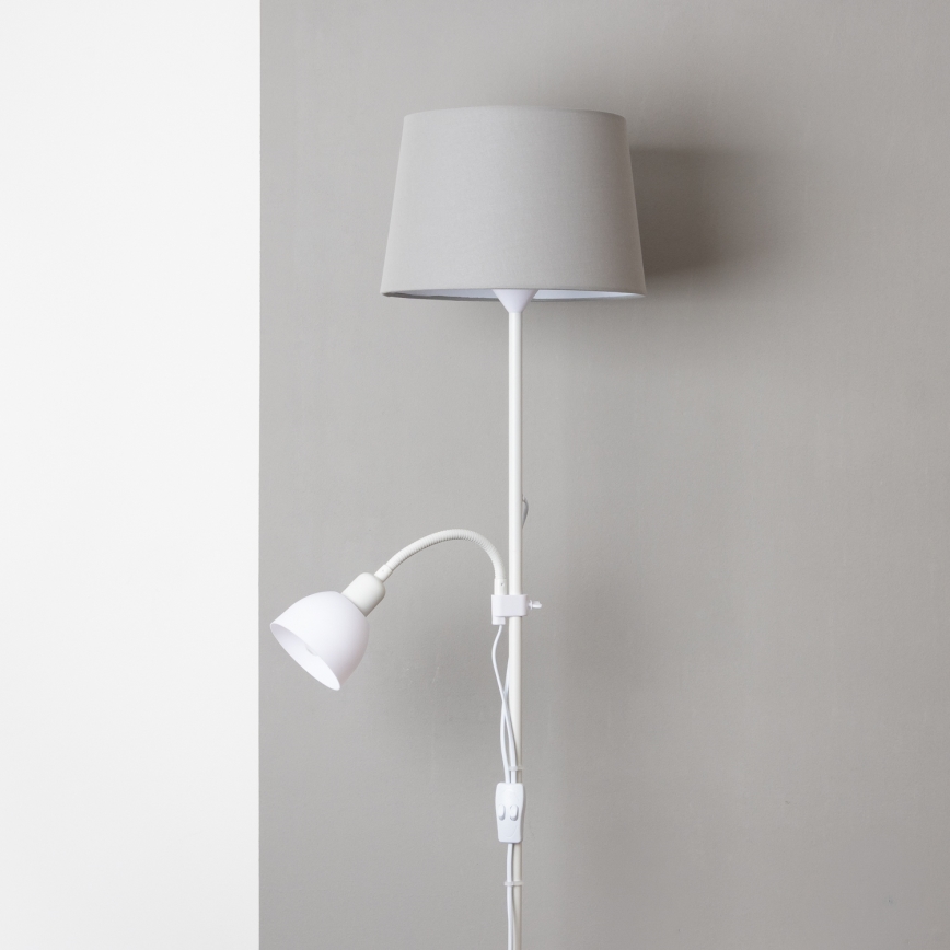 Brilagi - Vloerlamp CERIA 1xE27/100W/230V + 1xE14/25W wit/grijs