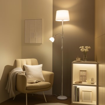 Brilagi - Vloerlamp CERIA 1xE27/100W/230V + 1xE14/25W wit