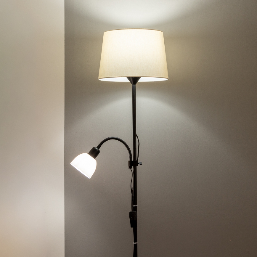 Brilagi - Vloerlamp CERIA 1xE27/100W/230V + 1xE14/25W zwart/beige