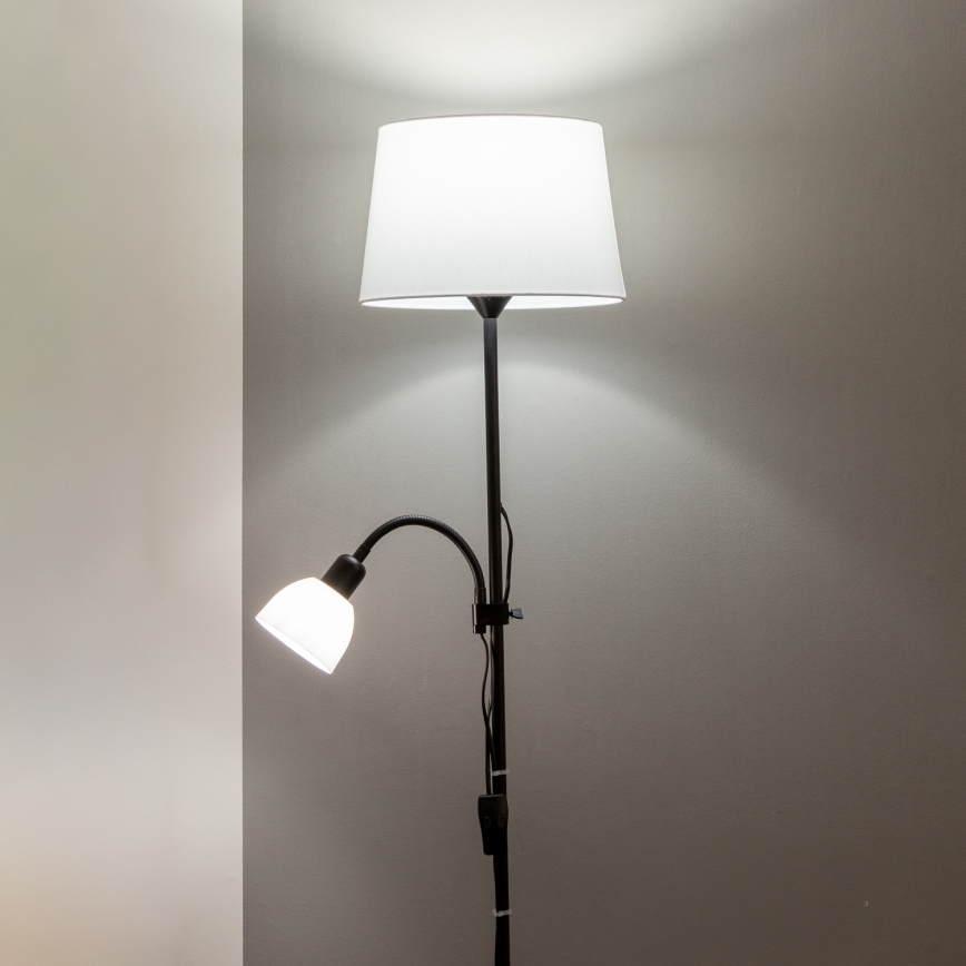 Brilagi - Vloerlamp CERIA 1xE27/100W/230V + 1xE14/25W zwart/wit