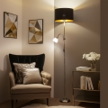 Brilagi - Vloerlamp CERIA 2-in-1 1xE27/100W/230V + 1xE14/25W mat chroom/zwart