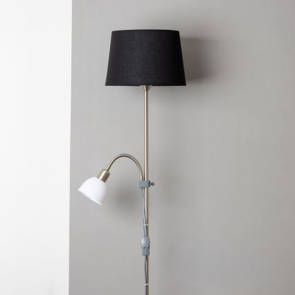 Brilagi - Vloerlamp CERIA 2-in-1 1xE27/100W/230V + 1xE14/25W mat chroom/zwart