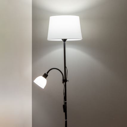Brilagi - Vloerlamp CERIA 2-in-1 1xE27/100W/230V + 1xE14/25W zwart/wit
