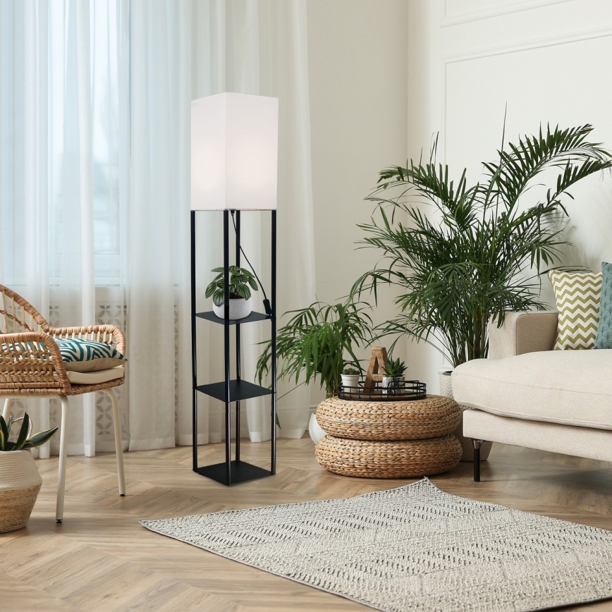 Brilagi - Vloerlamp met planken GRADUS 1xE27/40W/230V 150 cm zwart/wit