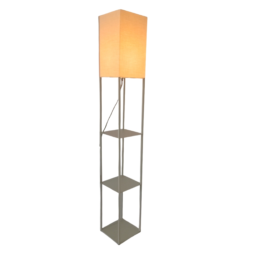 Brilagi - Vloerlamp met planken GRADUS 1xE27/40W/230V grijs/beige
