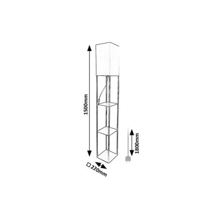 Brilagi - Vloerlamp met planken GRADUS 1xE27/40W/230V grijs/beige