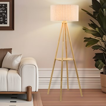 Brilagi - Vloerlamp NORDIC WAVE 1xE27/15W/230V hout/linnen