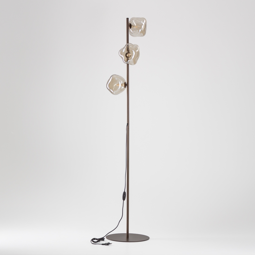 Brilagi - Vloerlamp VULCANO 3xG9/8W/230V brons/rookbeige
