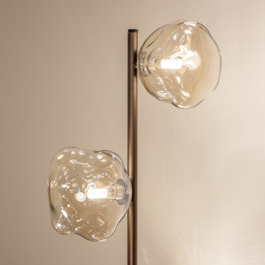 Brilagi - Vloerlamp VULCANO 3xG9/8W/230V brons/rookbeige