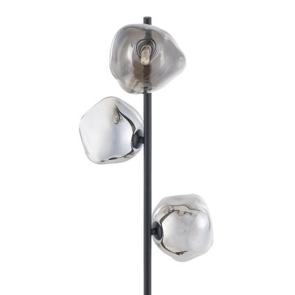 Brilagi - Vloerlamp VULCANO 3xG9/8W/230V zwart/rookzwart