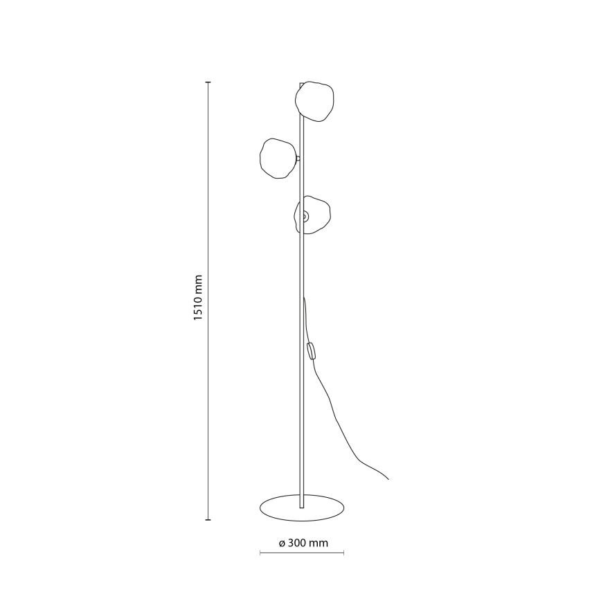 Brilagi - Vloerlamp VULCANO 3xG9/8W/230V zwart/rookzwart