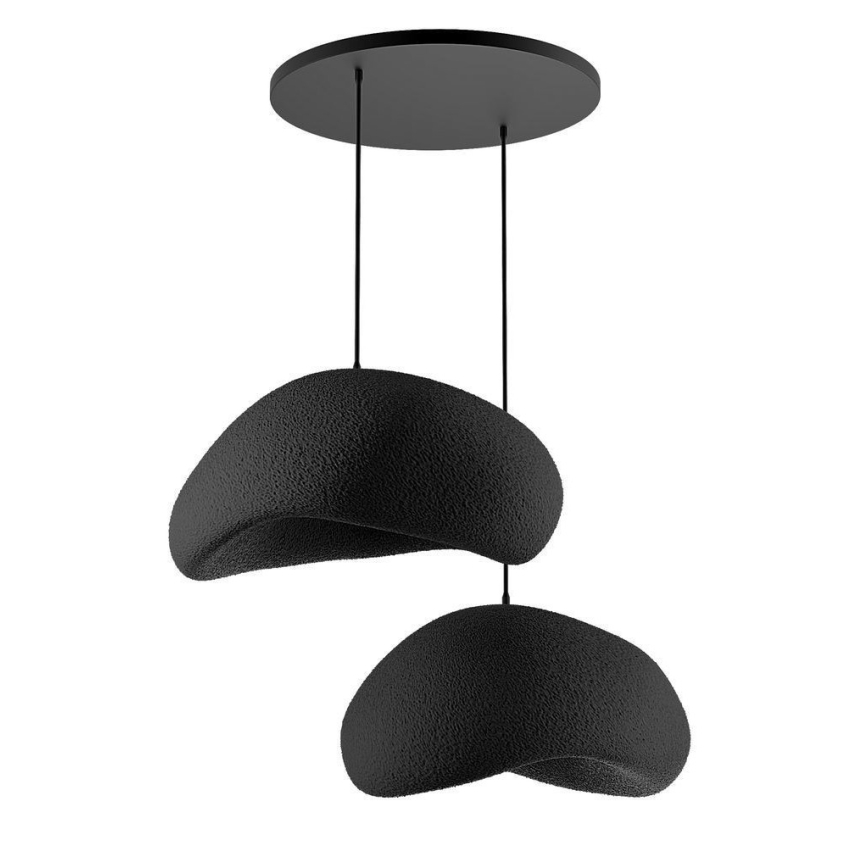 Brilagi - WABI SABI hanglamp aan kabel, 2x E27/40W/230V, Ø 60 cm, zwart
