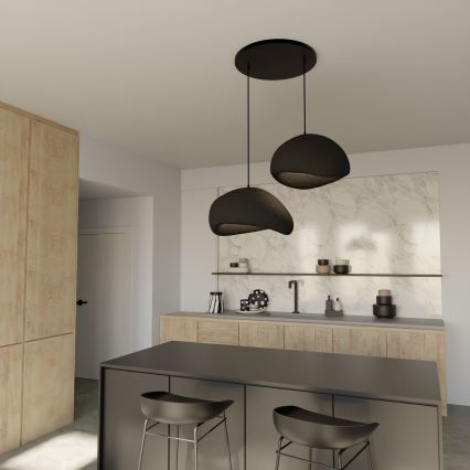 Brilagi - WABI SABI hanglamp aan kabel, 2x E27/40W/230V, Ø 60 cm, zwart