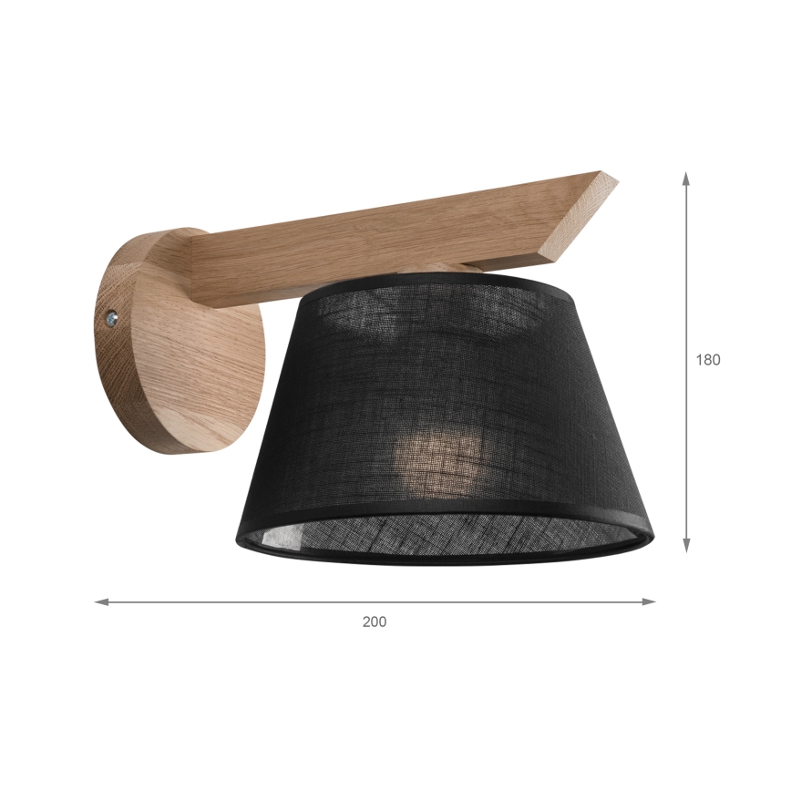 Brilagi - Wandlamp ANTHONY 1xE14/40W/230V eiken/zwart