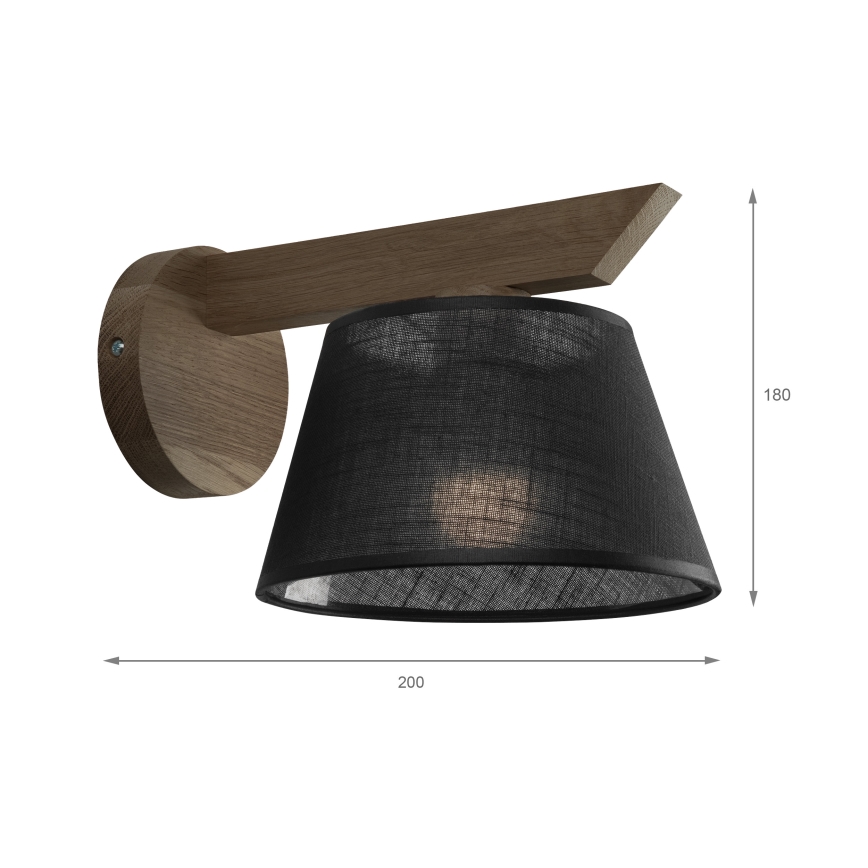 Brilagi - Wandlamp ANTHONY 1xE14/40W/230V eiken/zwart