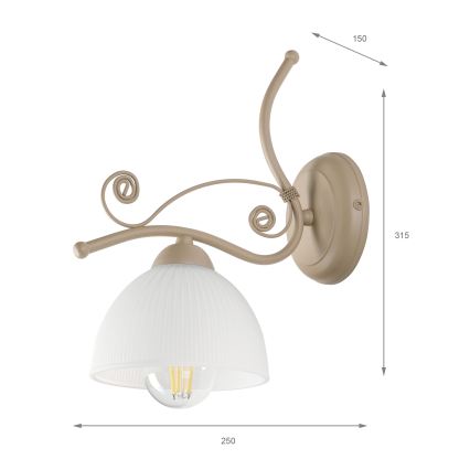 Brilagi - Wandlamp ANTICO MODERN 1xE27/60W/230V beige