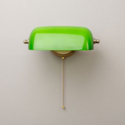 Brilagi - Wandlamp BANK OFFICE 1xE27/60W/230V messing/groen